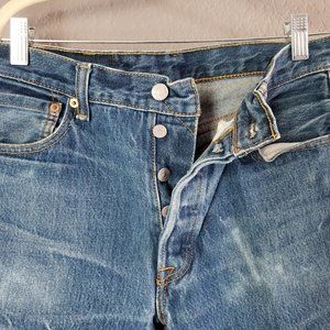 Levis 501 Red Tab 30X28 Blue Original Fit Straight Leg Button Fly Jean